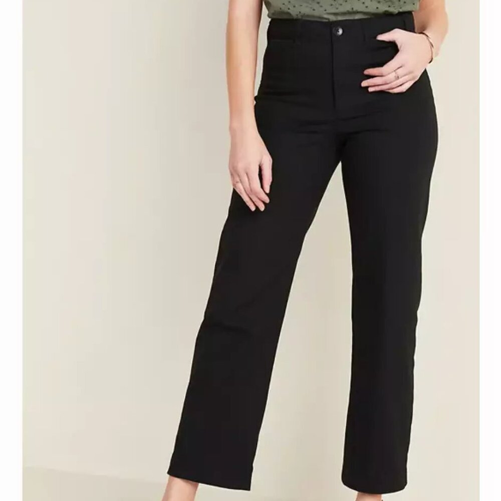 Old Navy Wide Leg Extra High Rise Black Jack Chinos - BLCKJACK